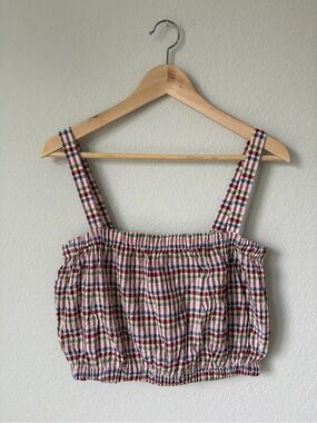 Madewell Crop Tank Top in Rainbow Gingham Women’s Size Medium Cottagecore